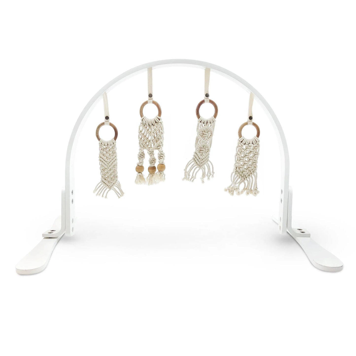 Macrame Lounge Mat and Play Gym Bundle in Three Wood Options Finn + Emma