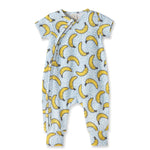 Tesa Babe baby banana split print bamboo convertible zipper romper