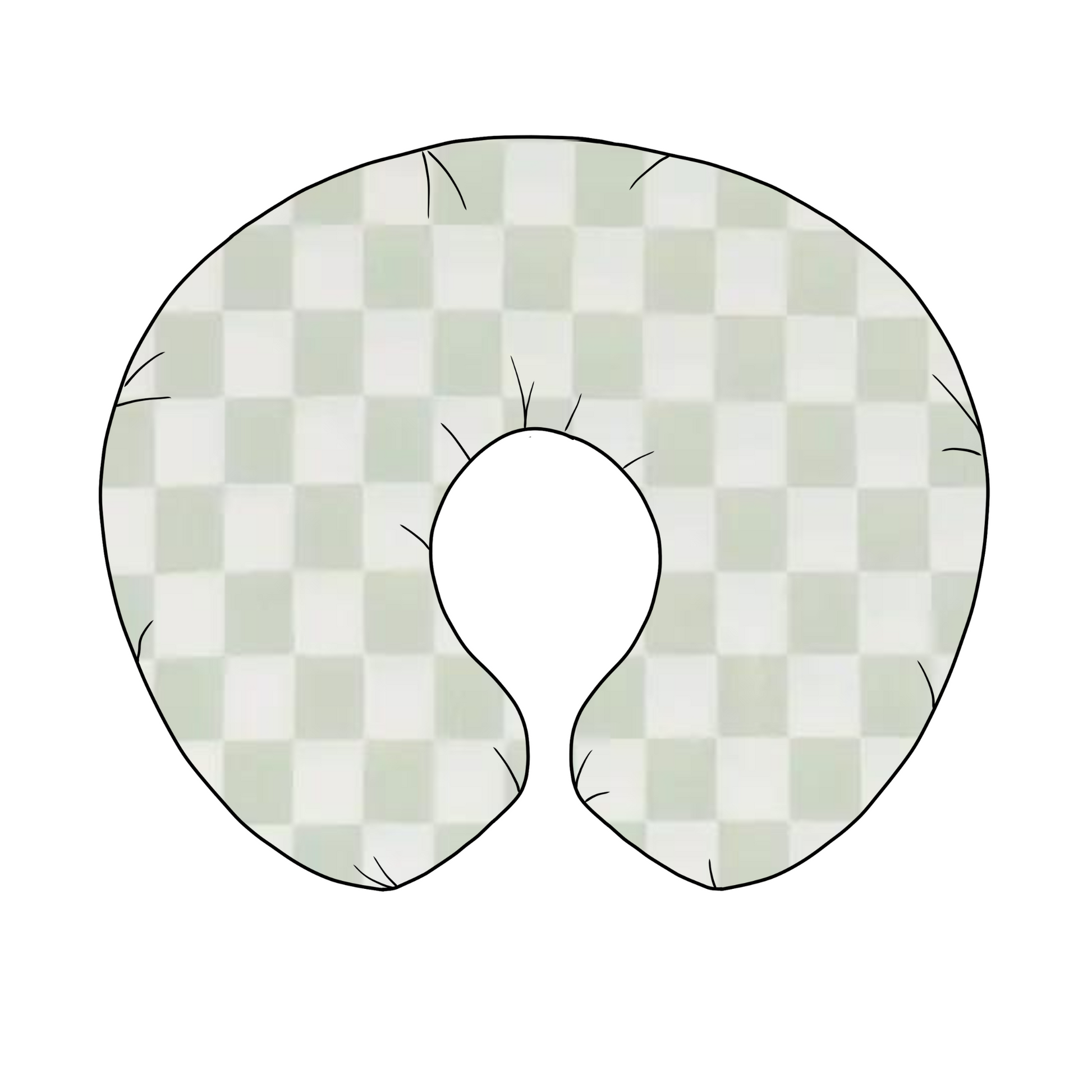 Leaf Green And White Checkered Nursing Pillow Cover Little Mae & Co Everetts Place: Online Boutique