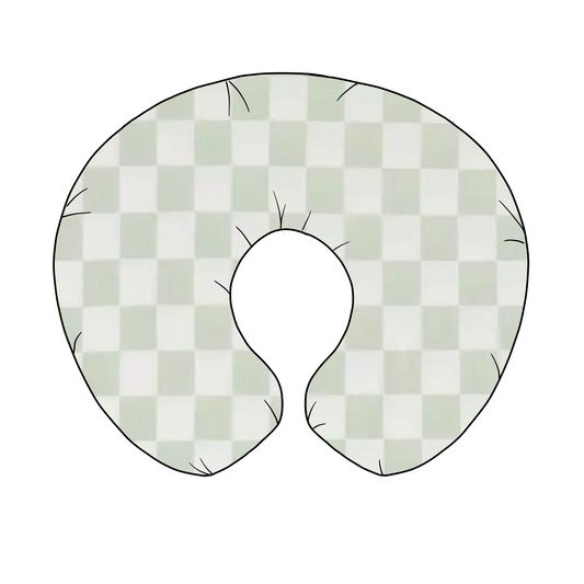 Leaf Green And White Checkered Nursing Pillow Cover Little Mae & Co Everetts Place: Online Boutique