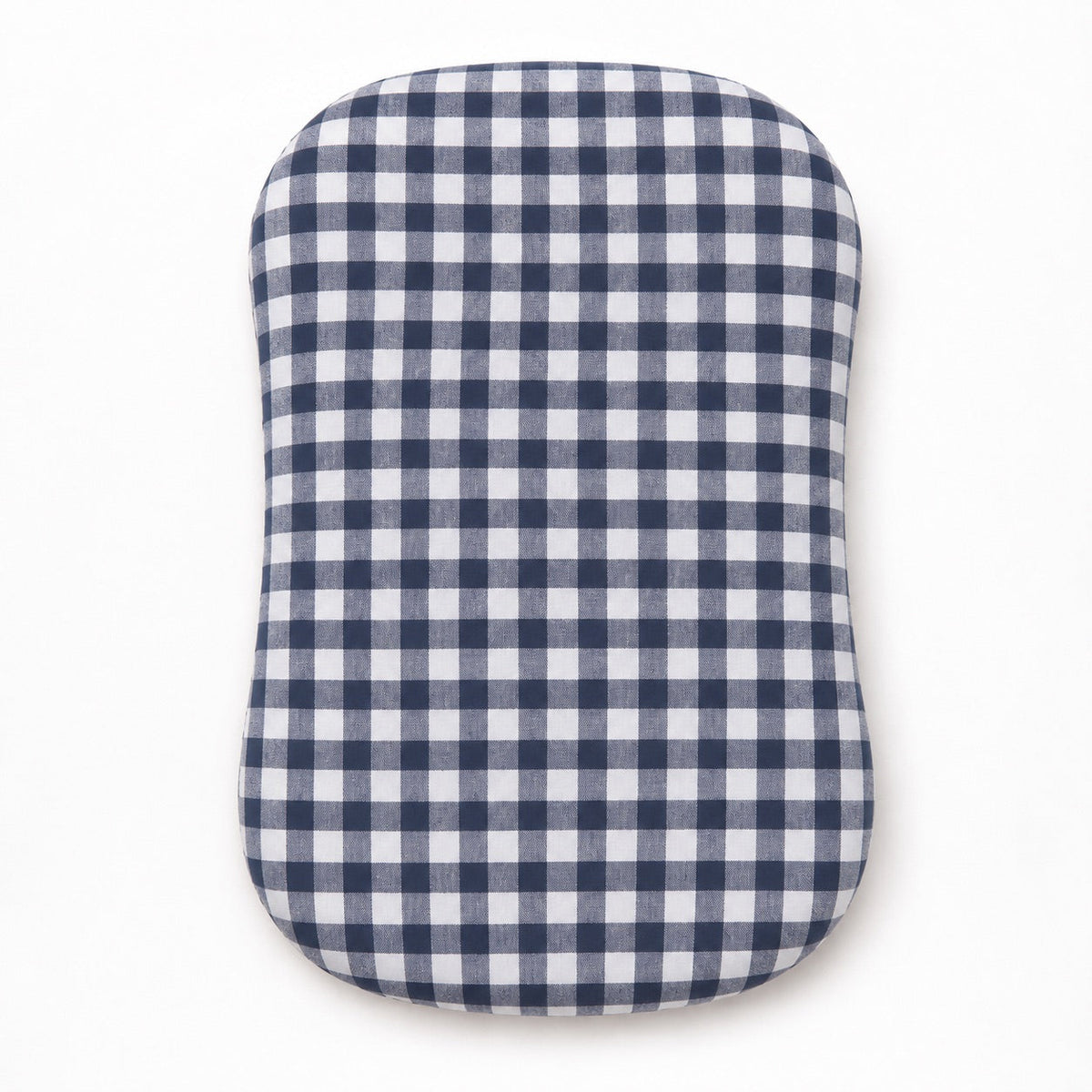 Navy Blue Gingham Ruffle Baby Lounger Cover by Little Mae & Co