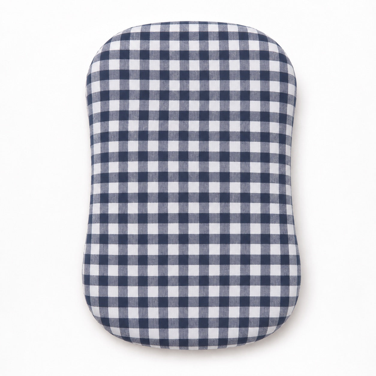 Navy Blue Gingham Ruffle Baby Lounger Cover by Little Mae & Co