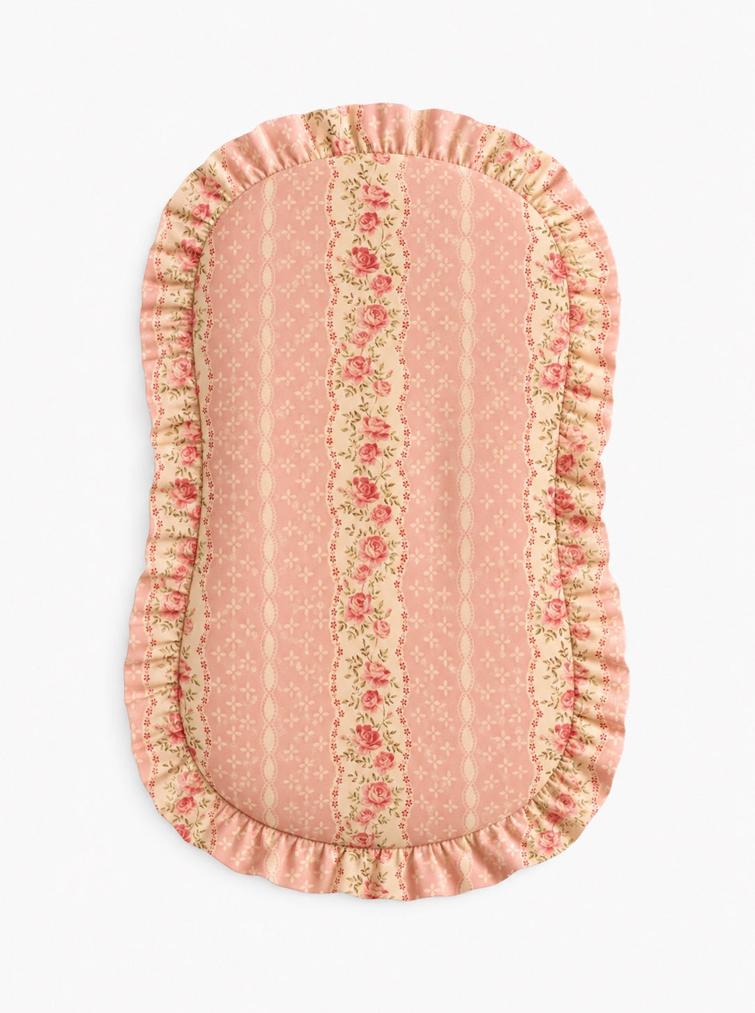 Pink Rose Ruffle Baby Lounger Cover by Little Mae & Co