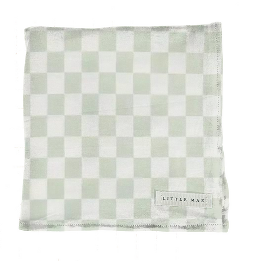 Leaf Green White Checkered Stretch Swaddle for Baby Little Mae & Co Everetts Place: Online Boutique