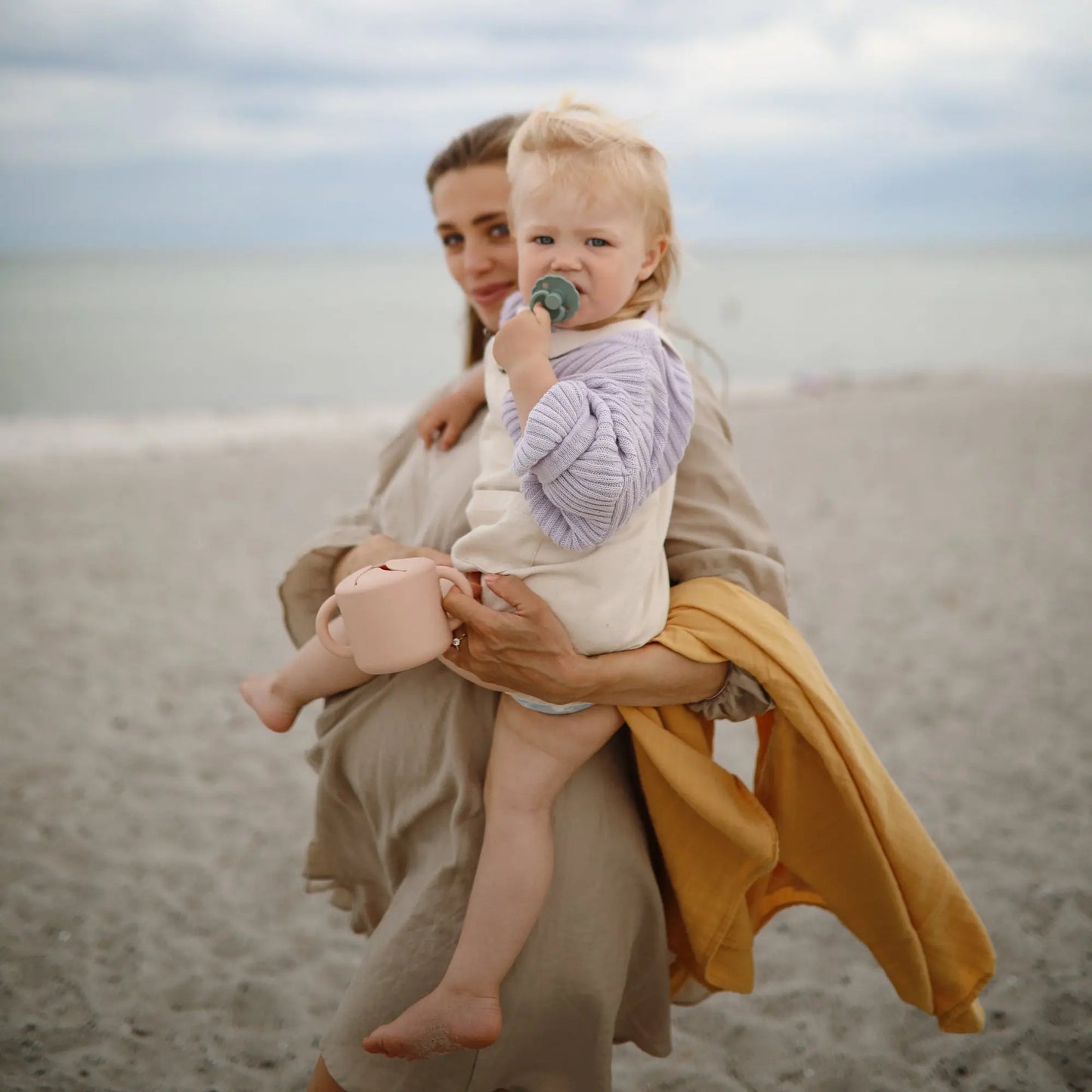 Organic Cotton Muslin Swaddle Blanket for Baby Cuddling and Nursing Mushie