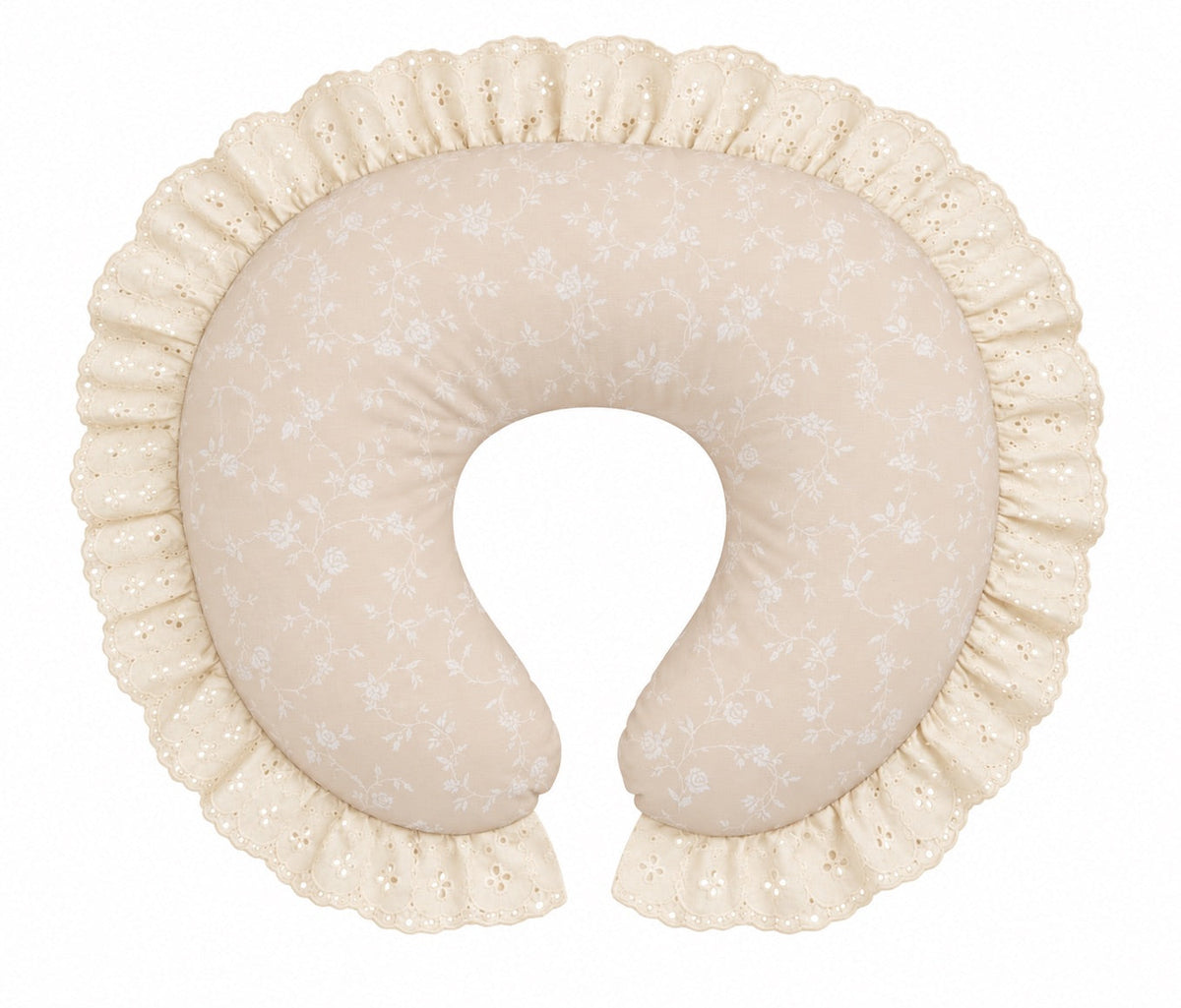 Ivory Eyelet Ruffle Original Nursing Pillow Cover by Little Mae & Co