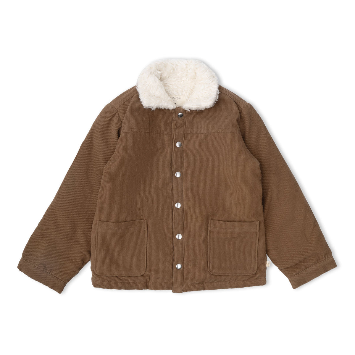 Organic Corduroy Front Pocket Jacket - Brown by Makemake Organics