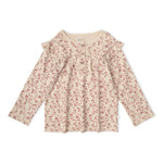Organic Ruffle Sleeve Top Set of 2 - Petal Whispers + Dusty Rose by Makemake Organics