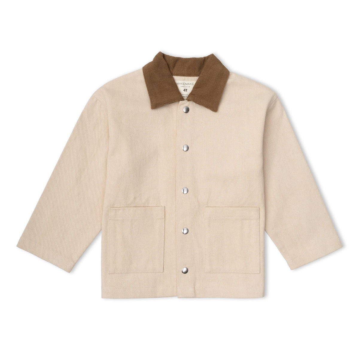 Organic Twill Button Jacket - Oat by Makemake Organics
