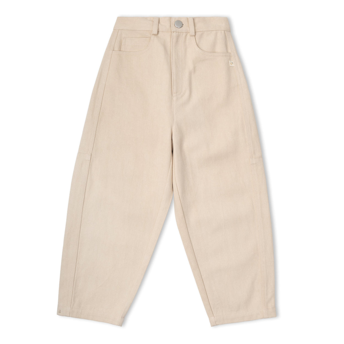 Organic Twill Barrel Pants - Oat by Makemake Organics