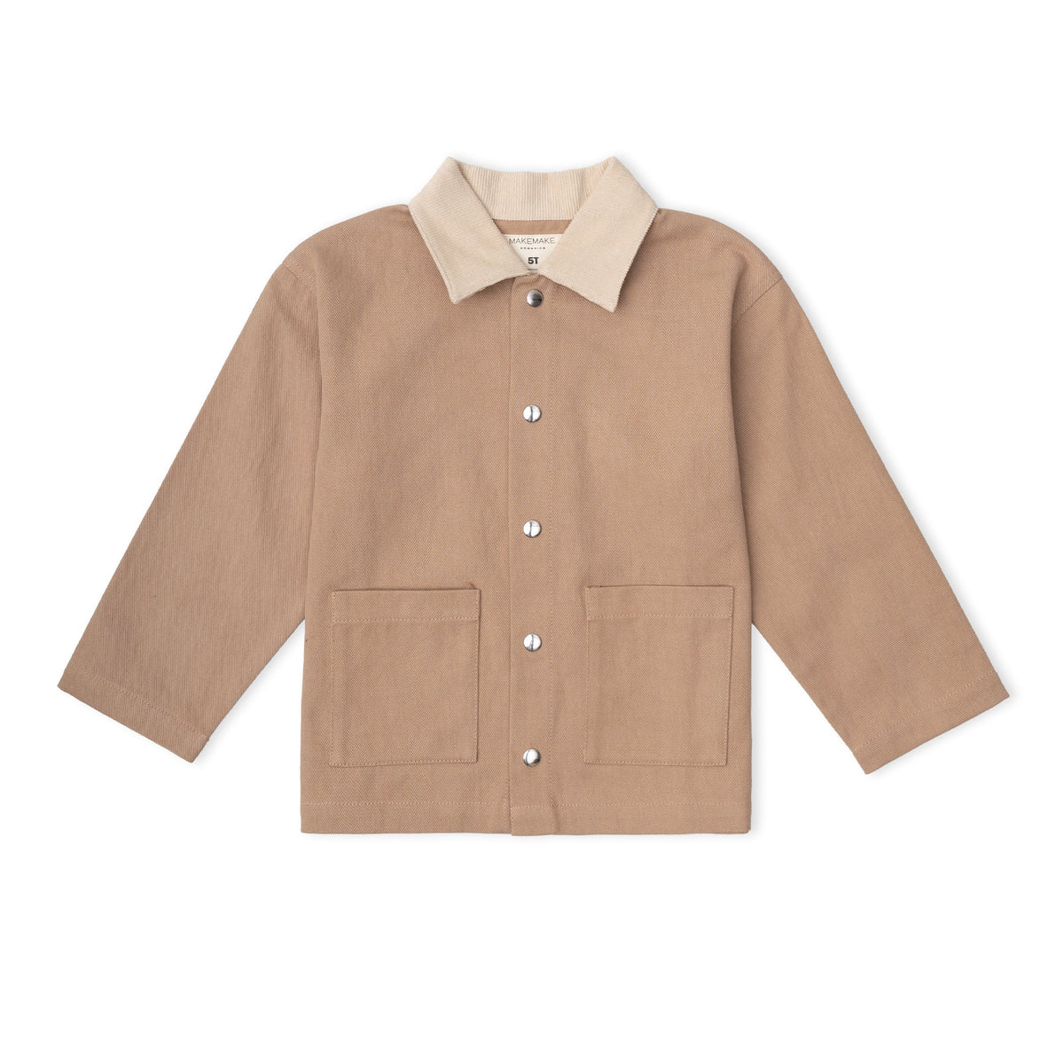 Organic Twill Button Jacket - Taupe by Makemake Organics