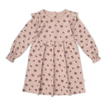 Organic Ruffle Sleeve Dress - Rosebud by Makemake Organics