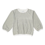 Organic Tee & Pant Slouch Set - Olive Stripes by Makemake Organics