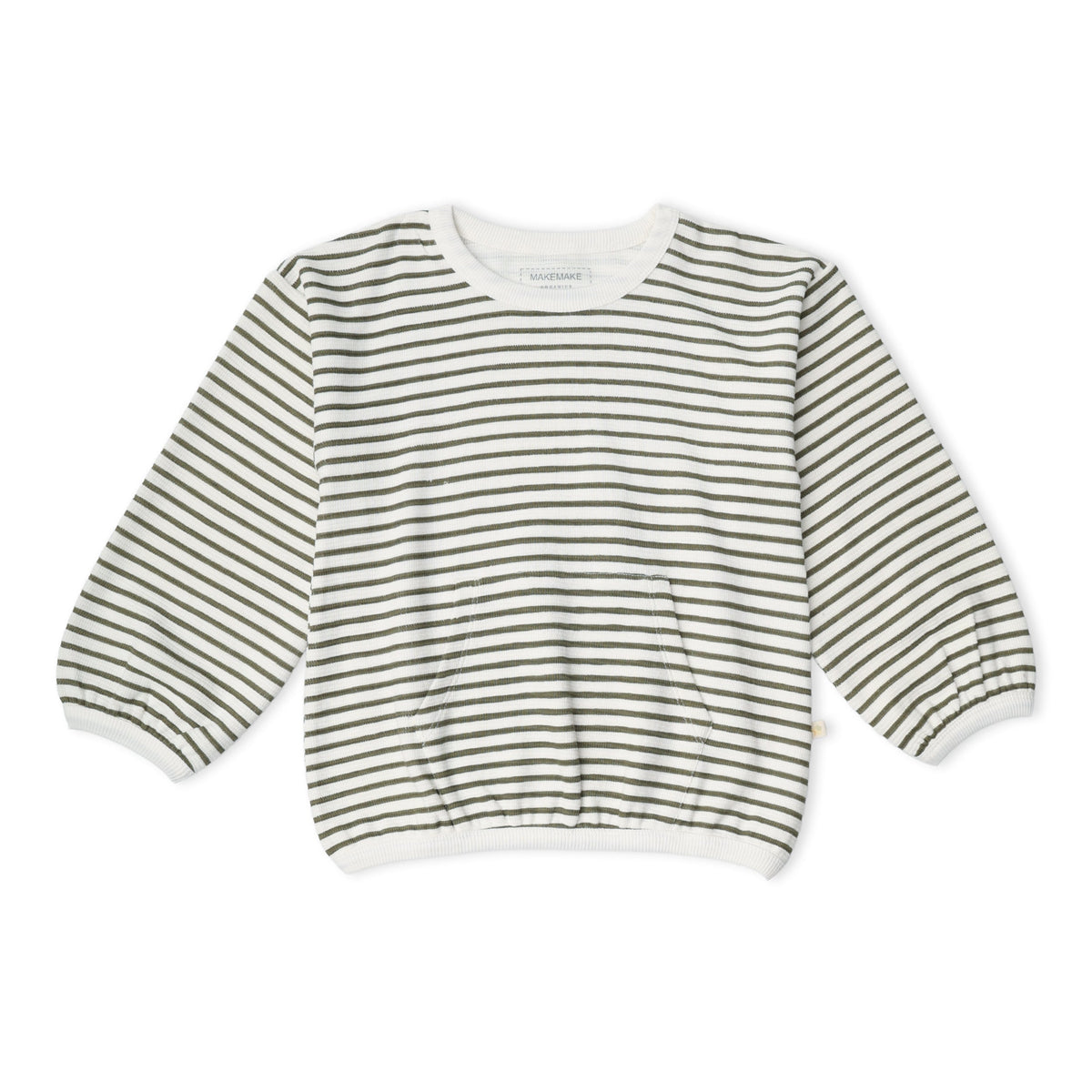 Organic Tee & Pant Slouch Set - Olive Stripes by Makemake Organics