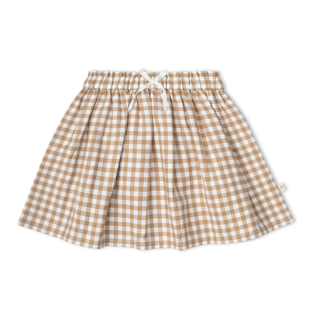 Organic Twill Skirt - Oat Gingham by Makemake Organics