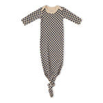 Organic Knotted Baby Gown - Midnight Check by Makemake Organics
