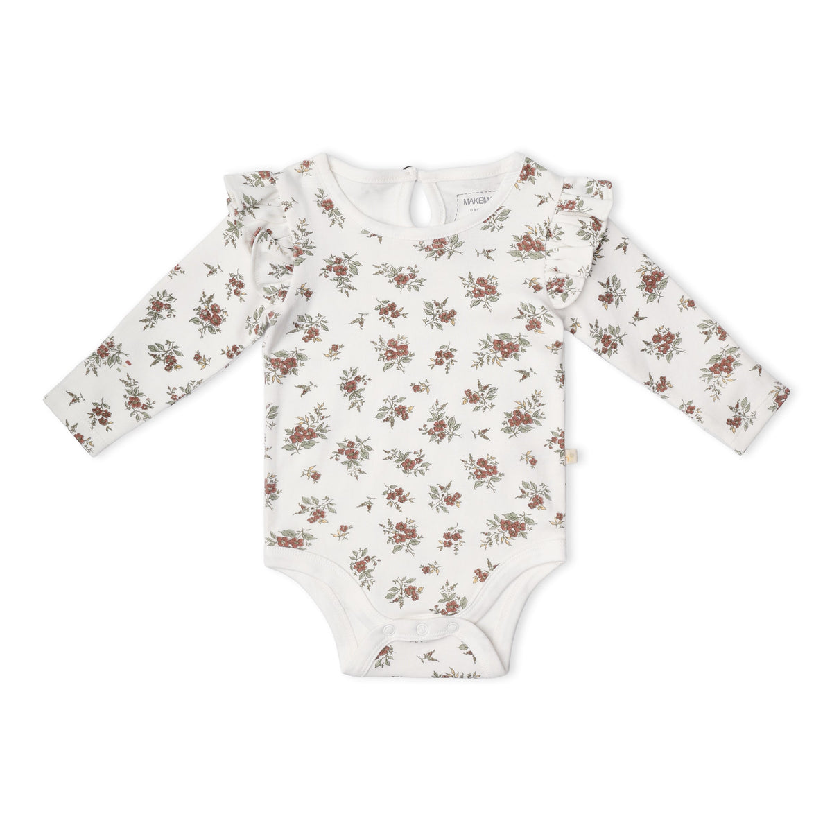 Organic Ruffle Bodysuit & Pants Set - Winter Berry by Makemake Organics