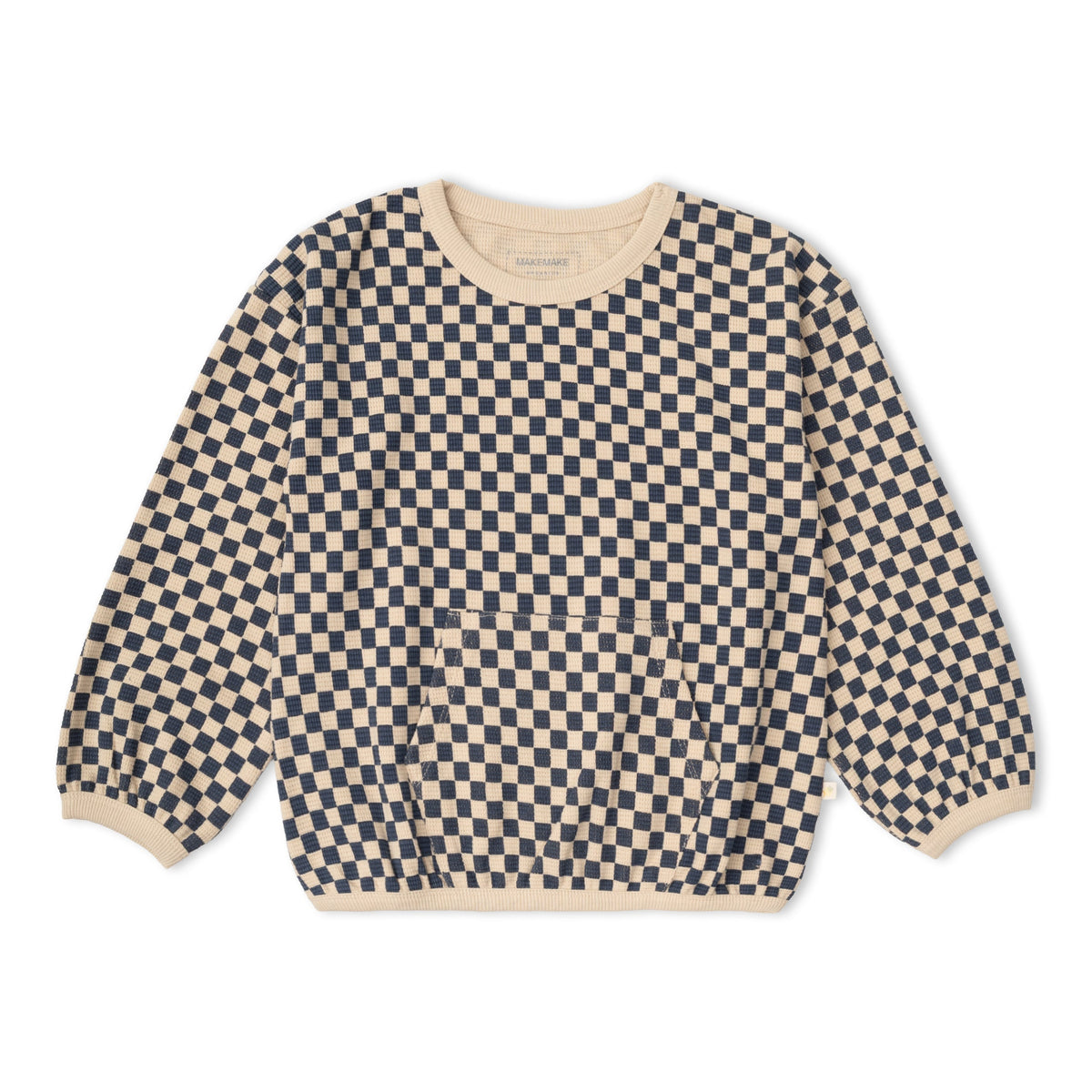 Organic Tee & Pant Slouch Set - Midnight Check by Makemake Organics
