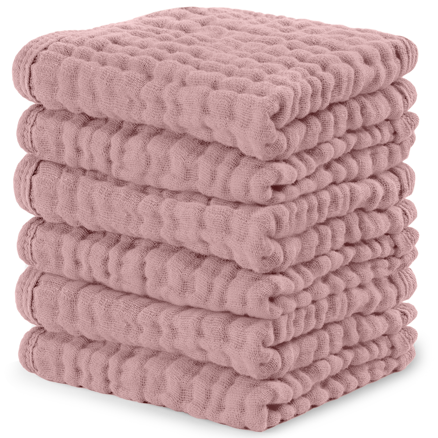 Muslin Washcloths in Mauve - Pink, Wool, Woolen, Linens, Towel | Everetts Place