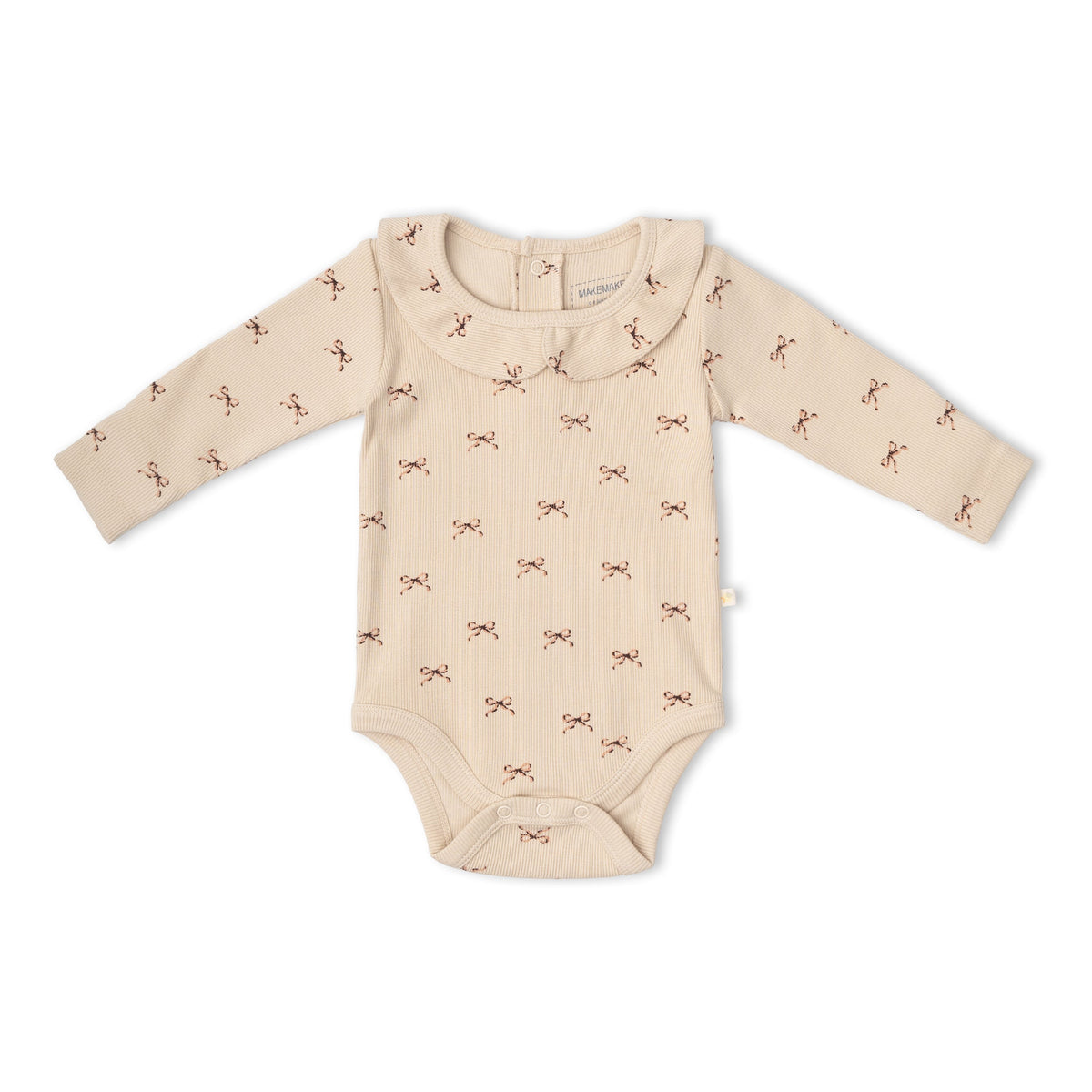 Organic Ruffle Collar Onesie & Pants Set - Tiny Bows by Makemake Organics