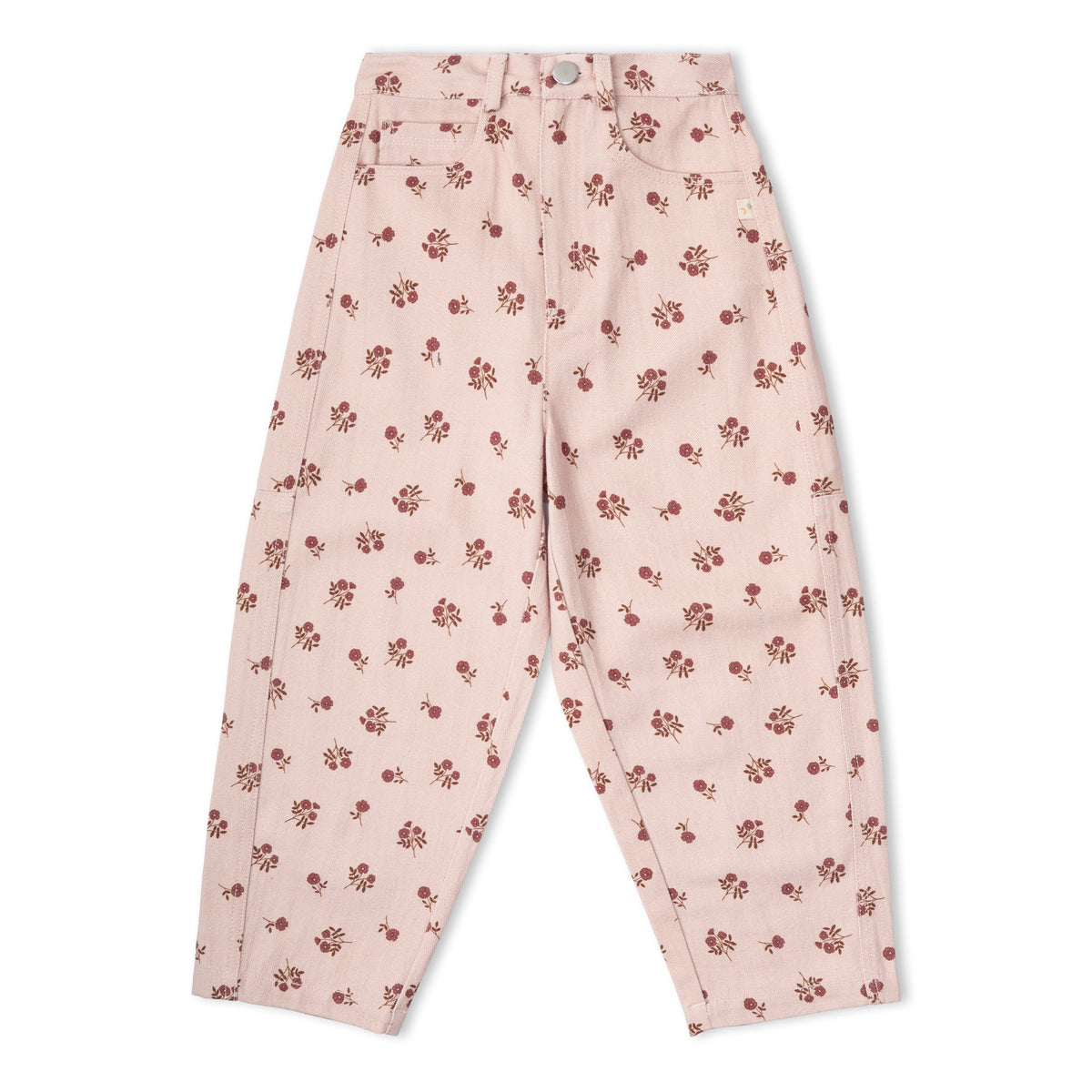 Organic Twill Barrel Pants - Rosebud by Makemake Organics