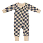 Organic 2-Way Zip Romper - Midnight Check by Makemake Organics