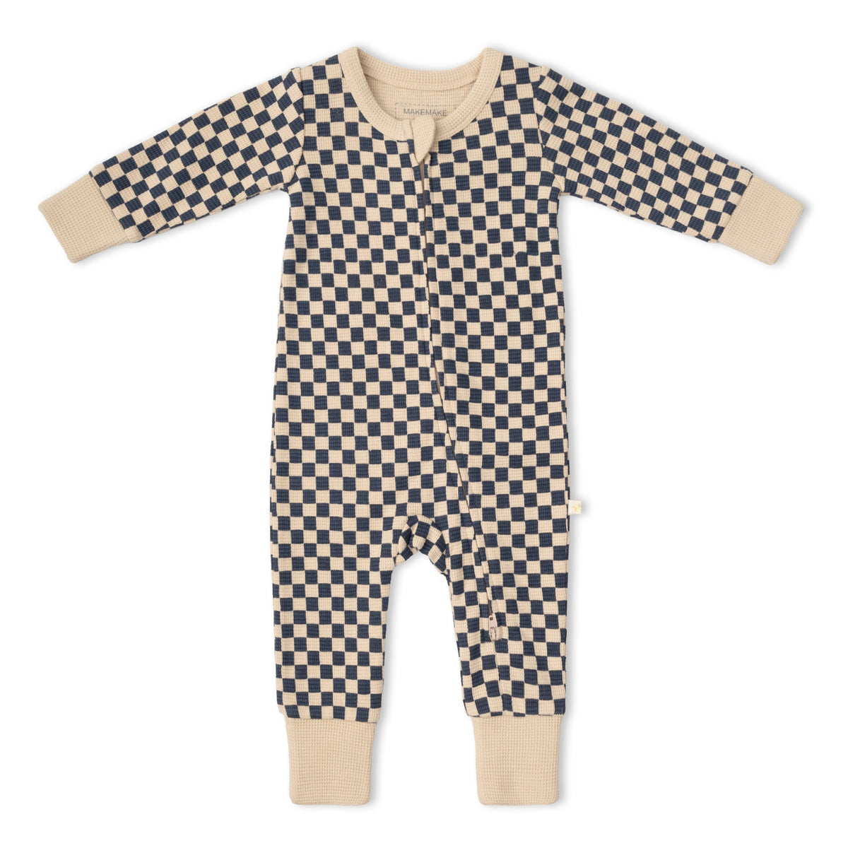Organic 2-Way Zip Romper - Midnight Check by Makemake Organics