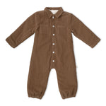 Organic Corduroy Jumpsuit - Brown by Makemake Organics