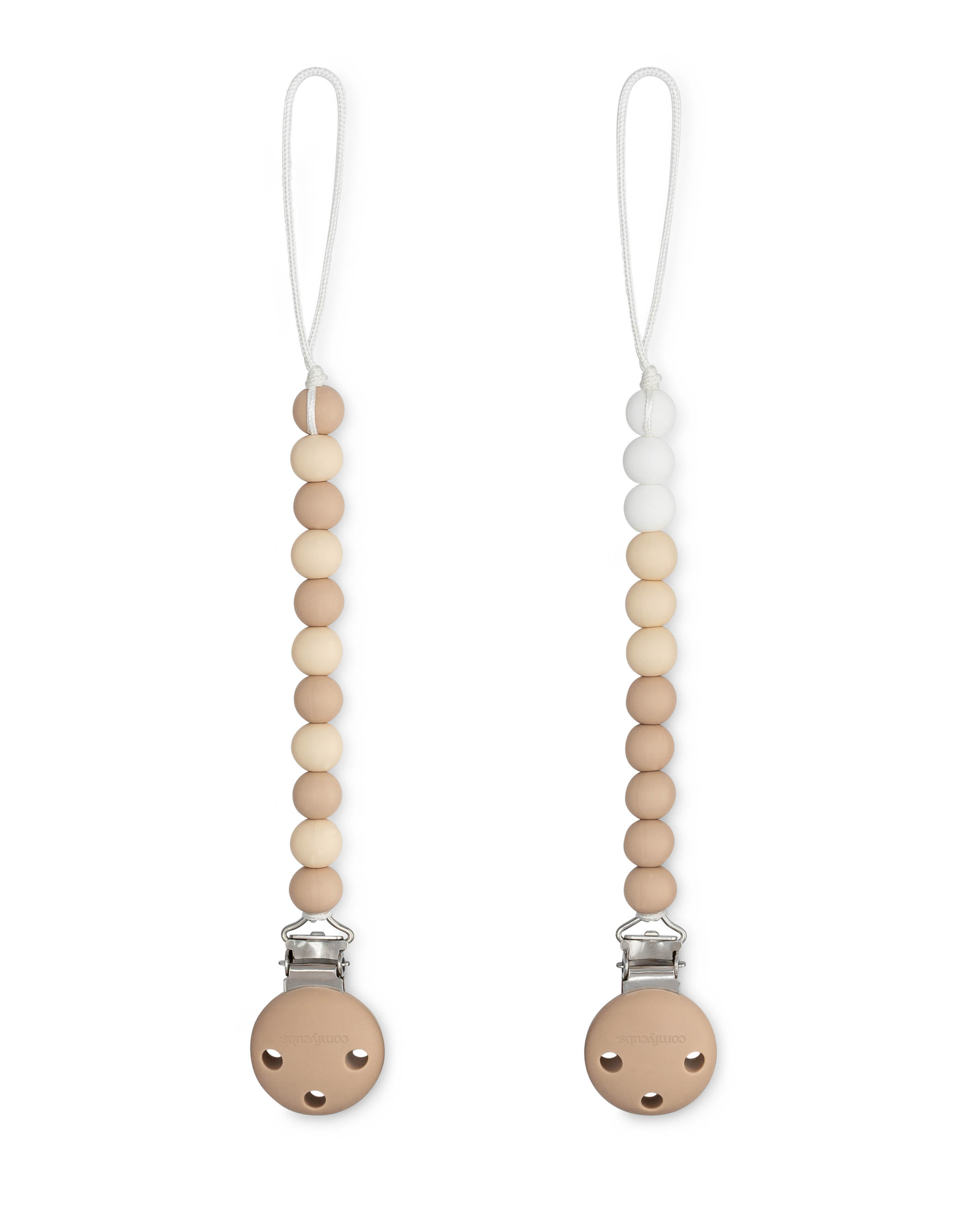 Pacifier Clips in Beige, Light Beige, & White, 2 Pack - Body Jewelry, Natural material, Earring, Pearl, Earrings | Everetts Place
