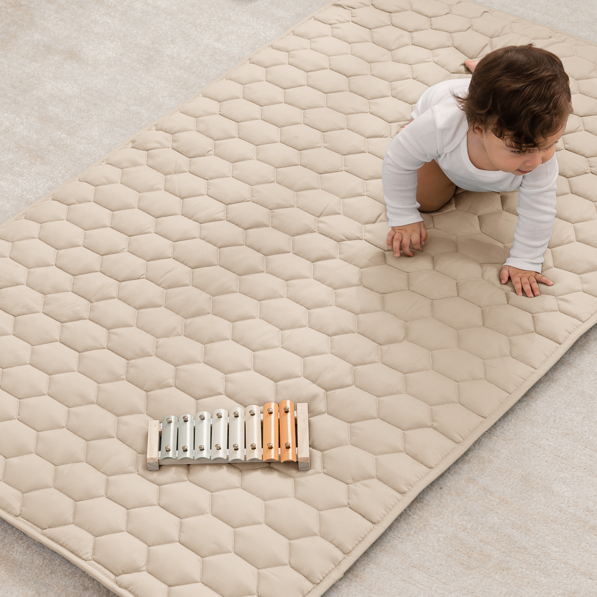 Play Mat with Non-Slip Bottom in Sand by Comfy Cubs