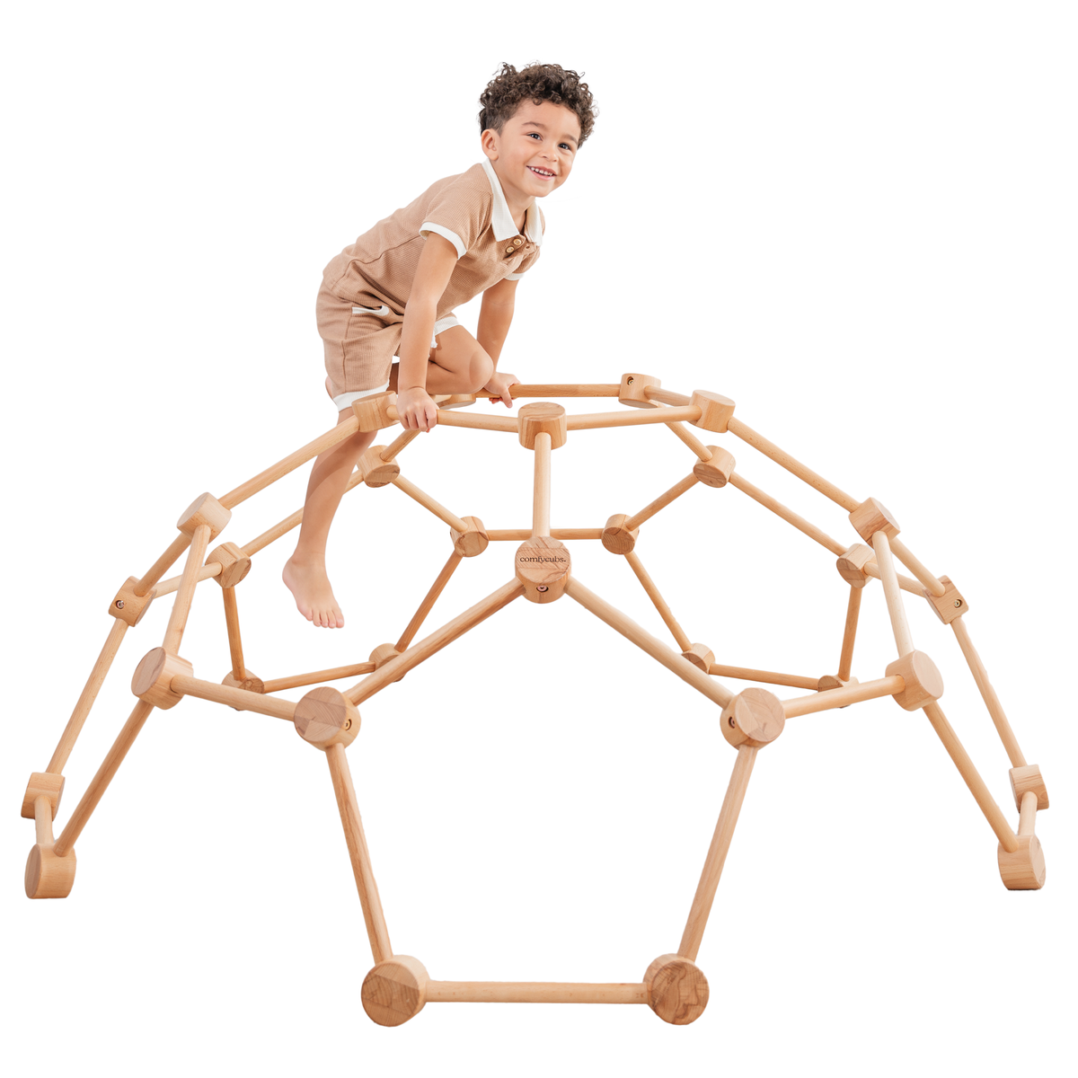 Wooden Climber for Kids in Natural Wood - Recreation, Fun, Child, Outdoor Play Equipment, Leisure | Everetts Place