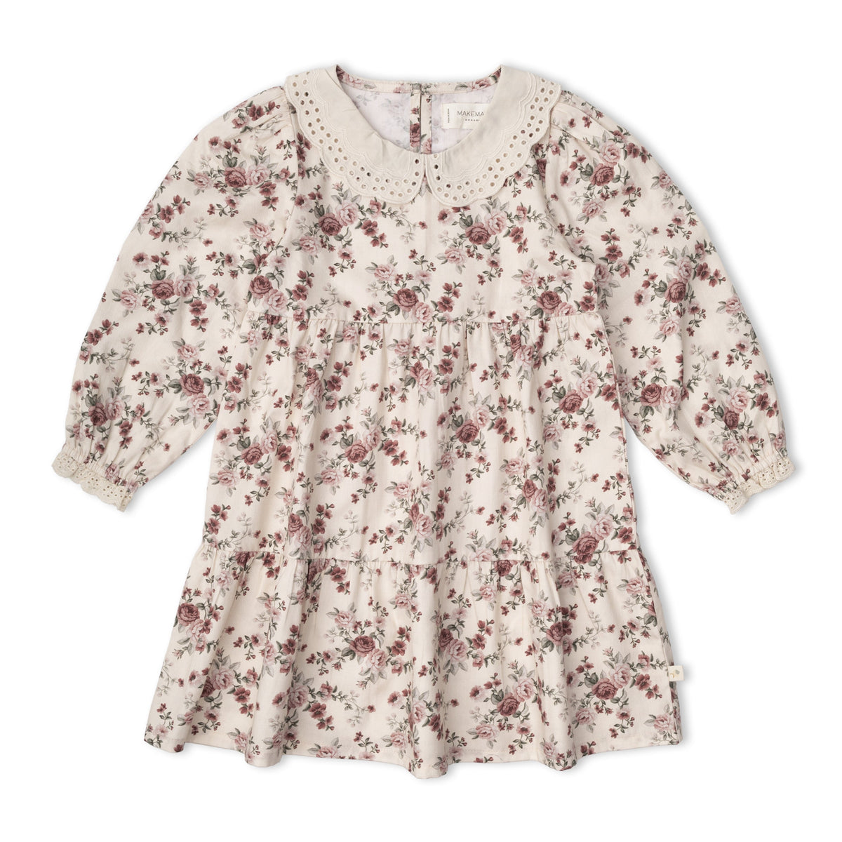 Organic Collar Tiered Dress - Wildrose by Makemake Organics