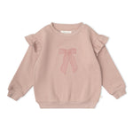 Organic Fleece Ruffle Sleeve Sweatshirt - Bow by Makemake Organics