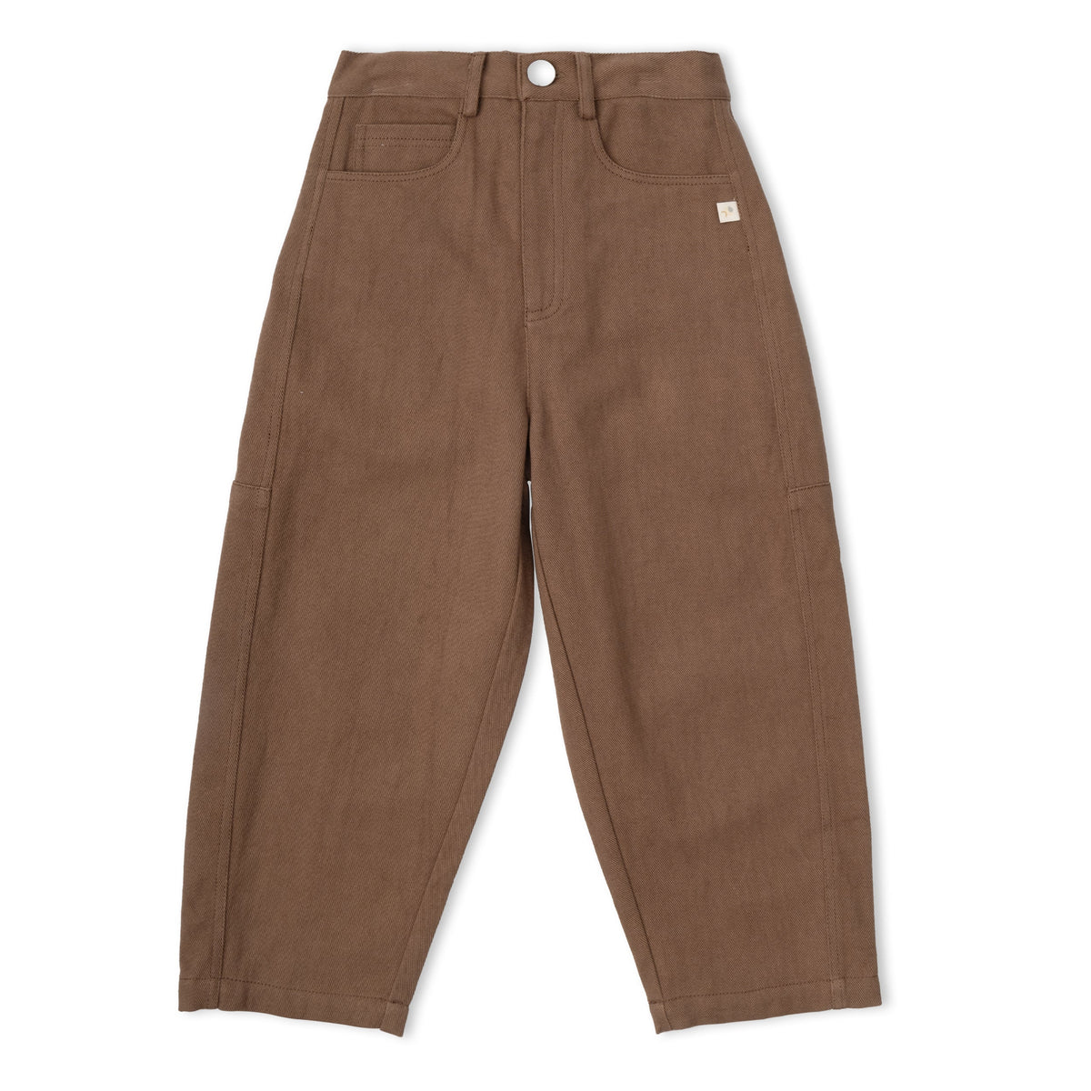 Organic Twill Barrel Pants - Brown by Makemake Organics