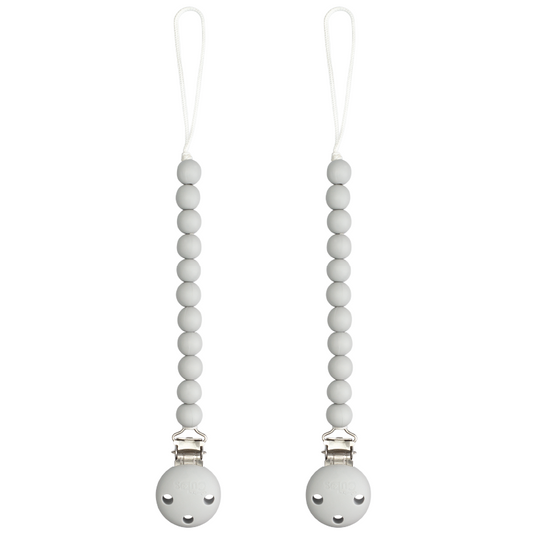 Grey Pacifier Clips 2 Pack for Newborns Comfy Cubs Comfy Cubs Everetts Place: Online Boutique