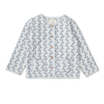 Organic Quilted Buttoned Jacket - Bluebell Vine by Makemake Organics
