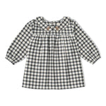 Organic Peter Pan Collar Dress - Charcoal Plaid by Makemake Organics