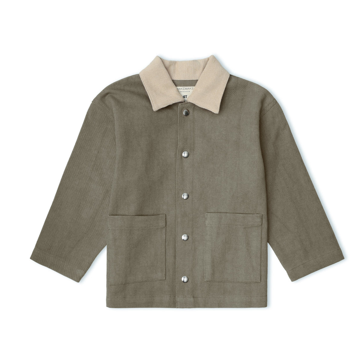 Organic Twill Button Jacket - Olive by Makemake Organics