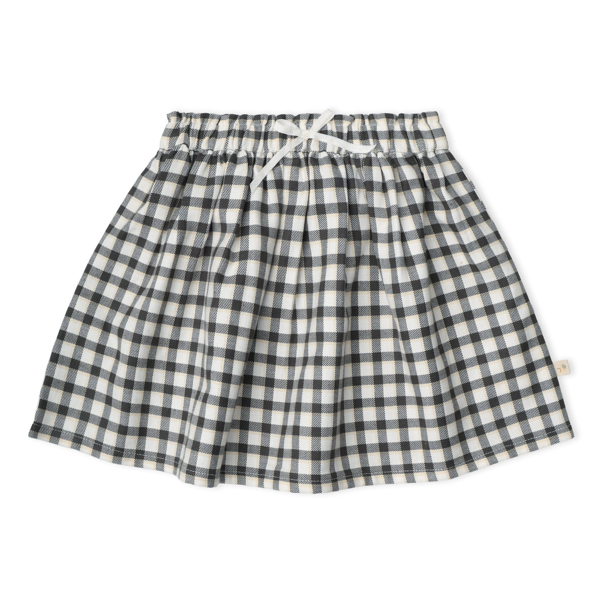 Organic Twill Skirt - Charcoal Plaid by Makemake Organics