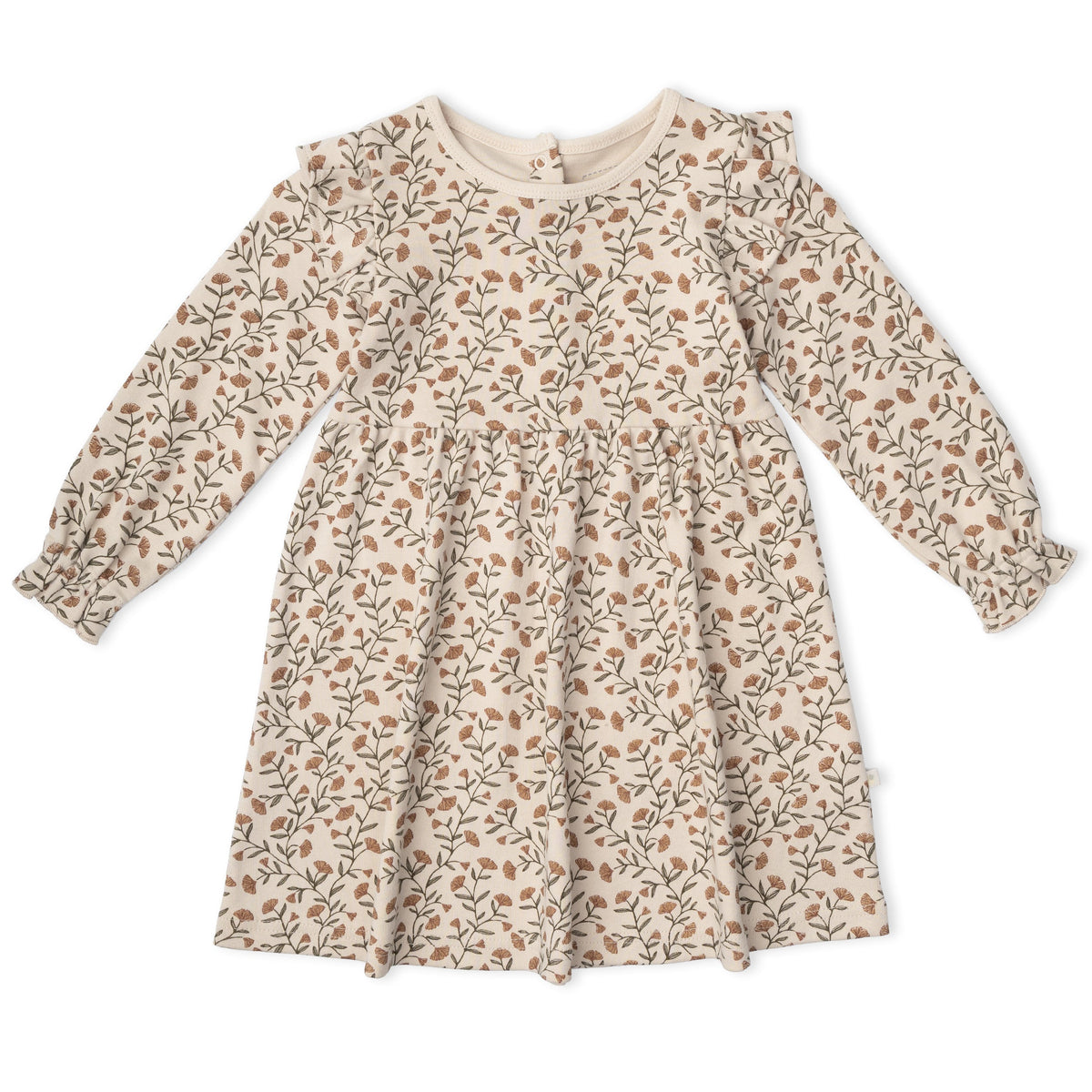 Organic Ruffle Sleeve Dress - Rustbloom by Makemake Organics