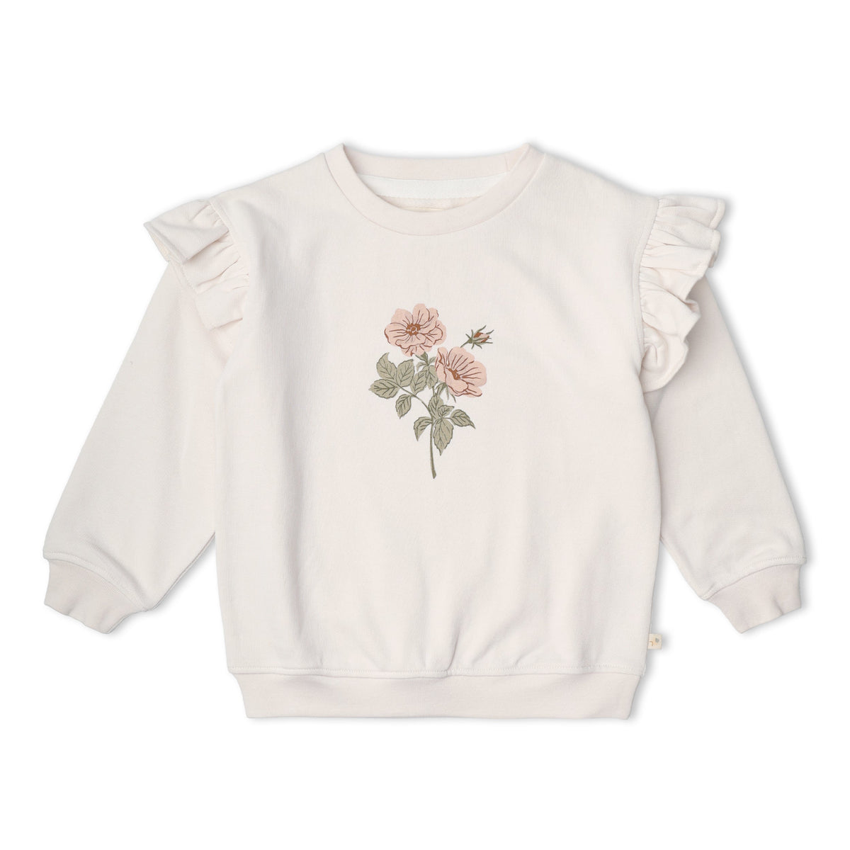 Organic Fleece Ruffle Sleeve Sweatshirt - Bloom by Makemake Organics