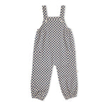 Organic Twill Overalls - Midnight Check by Makemake Organics