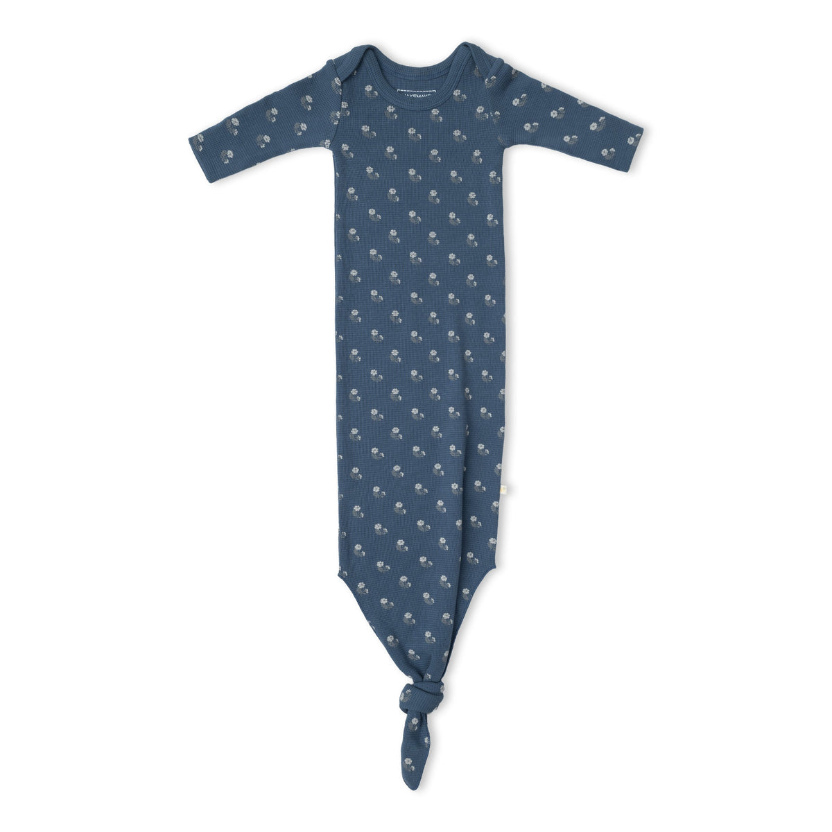 Organic Knotted Baby Gown - Indigo Blossom by Makemake Organics
