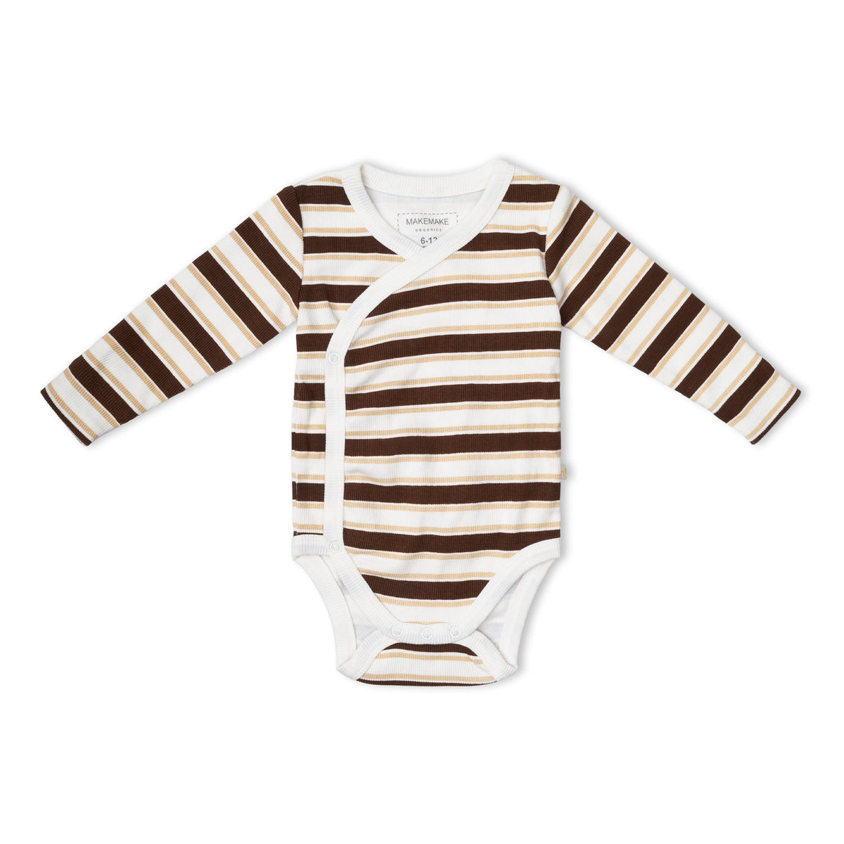 Organic Kimono Onesie & Pants Set - Cocoa Stripe by Makemake Organics