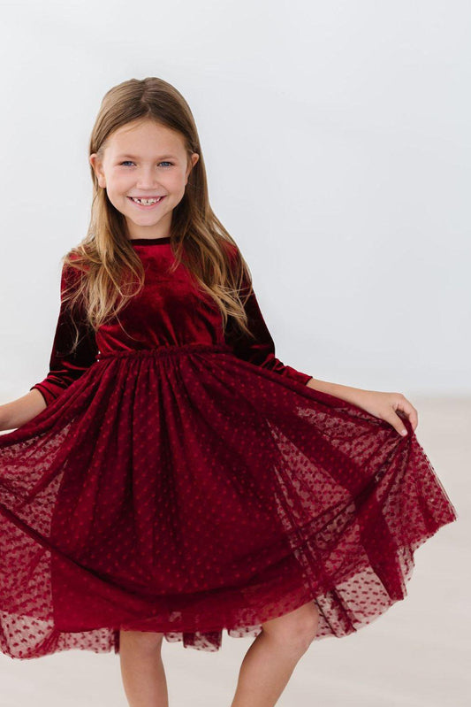 Mila & Rose ® Cranberry Velvet Tutu Dress For Girls Special Occasions - Apparel & Accessories > Clothing > Dresses Velvet Tutu Dress