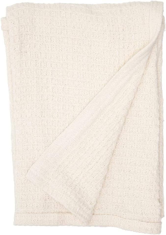 Crover 100% cotton waffle baby blanket for swaddling and stroller coverage.