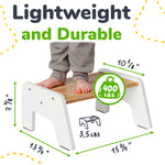 Ocodile natural wood 1-step stool for toddlers and kids.