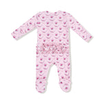 Angel Dear 2 Way Ruffle Zipper Footie Soft Bamboo Viscose for Baby - Apparel & Accessories > Clothing > Baby & Toddler Clothing > Baby & Toddler Sleepwear 128