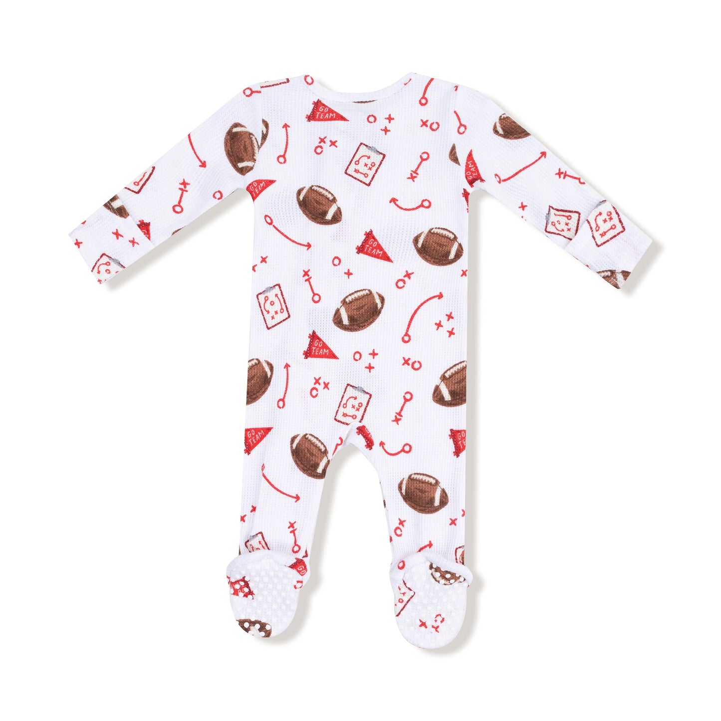 2 Way Zipper Footie for Babies in Soft Waffle Fabric with Fold-Over Cuffs and Signature Prints Angel Dear Everetts Place: Online Boutique