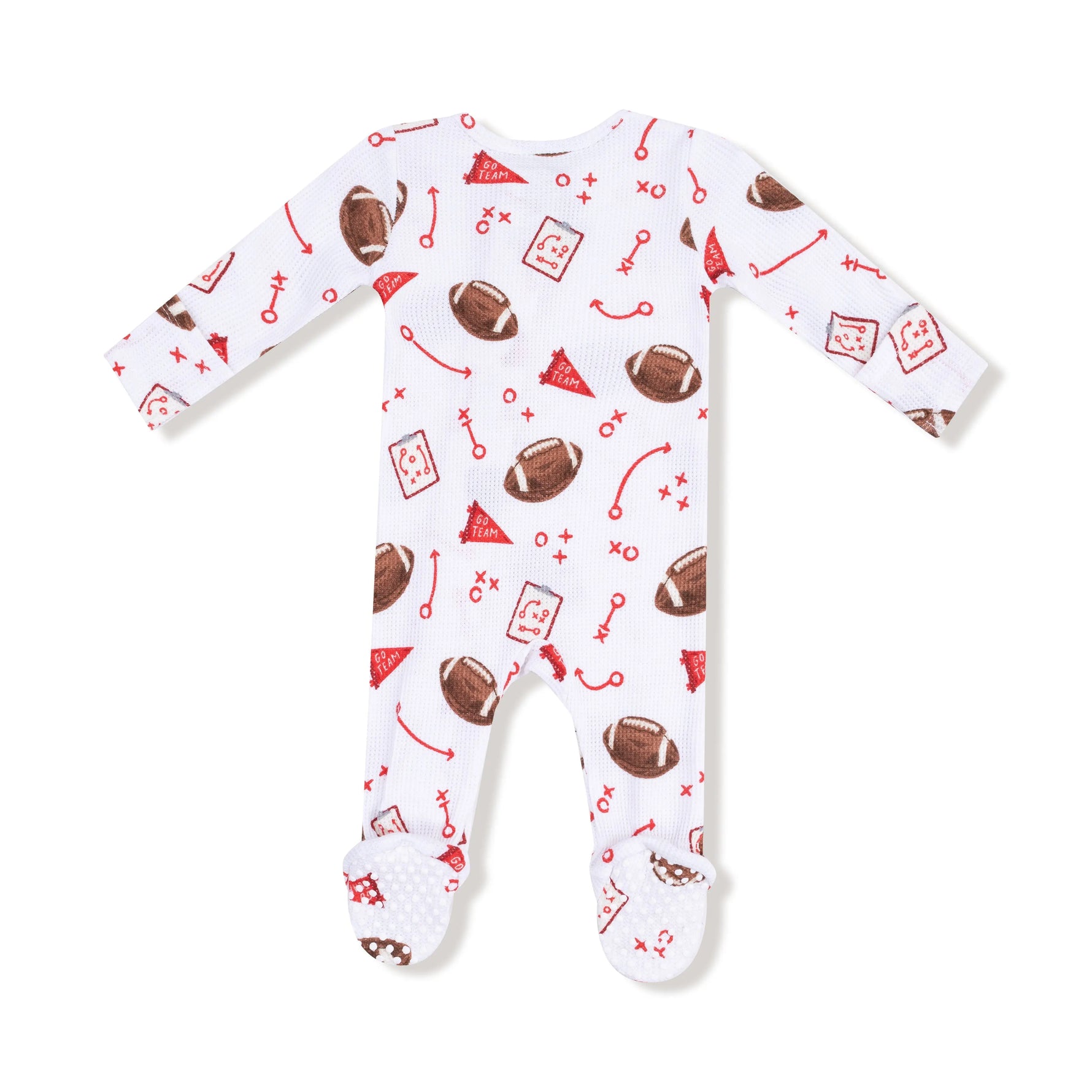 Angel Dear 2 Way Zipper Footie for Babies in Soft Waffle Fabric with Fold-Over Cuffs and Signature Prints - Apparel & Accessories > Clothing > Baby & Toddler Clothing > Baby & Toddler Sleepwear 651